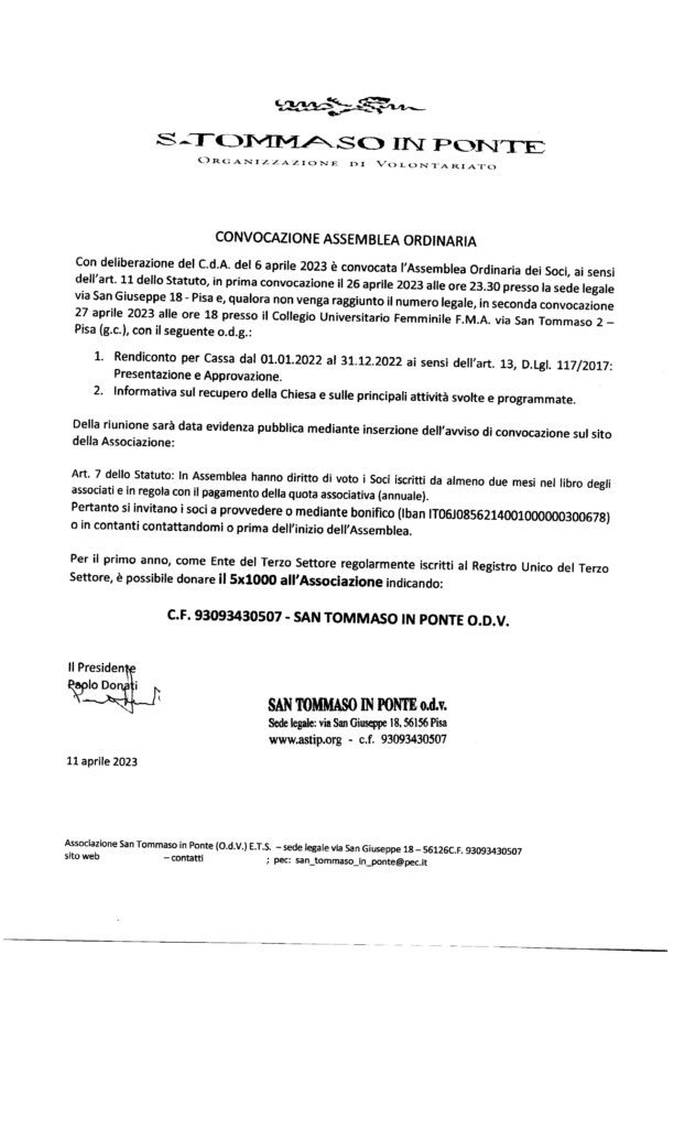 Convocazione Assemblea 26.04.2023